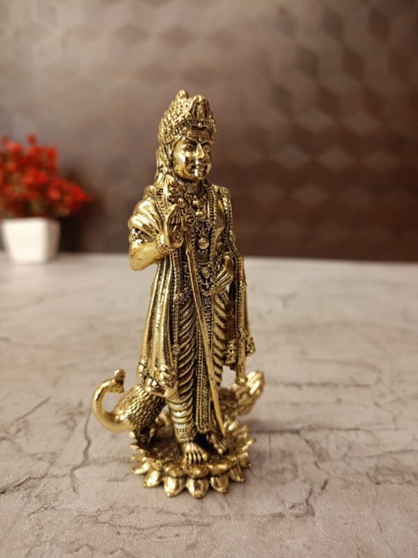 Buy Brass Fine Art Lord Murugan Lotus Base Idol Antique Finish Handicraft at Wholesale Price Thanjavur, India | 100% Pure Brass Idols Manufacturer Tamil Nadu, India - Image 2