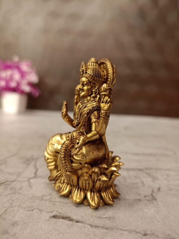 Buy Brass Fine Art Lotus Lakshmi Idol Antique Finish Handicraft at Wholesale Price Coimbatore, India | 100% Pure Brass Idols Manufacturer Tamil Nadu, India - Image 4