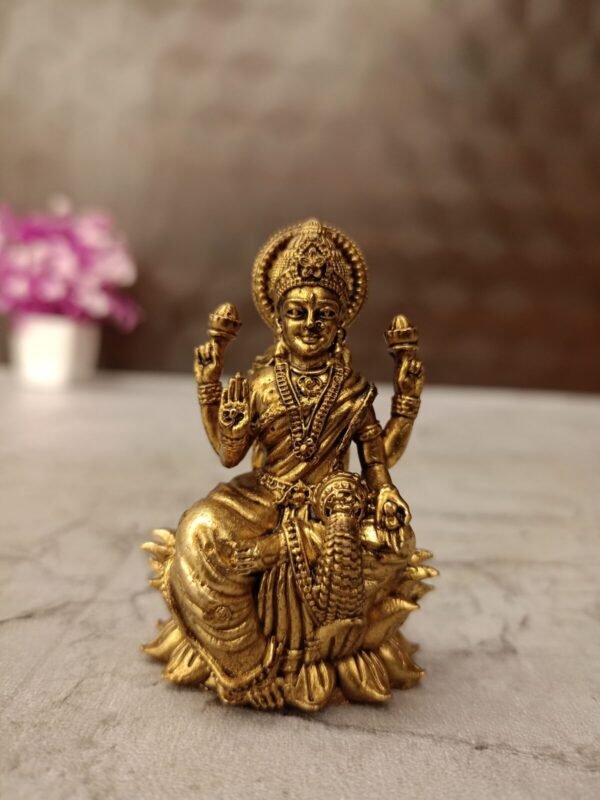 Brass Fine Art Lotus Lakshmi Idol