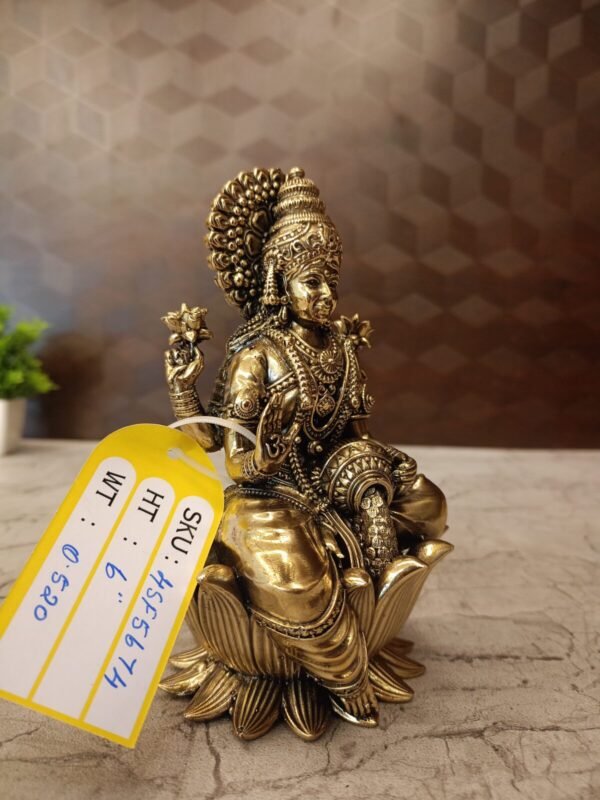 Buy Brass Fine Art Mahalakshmi Idol Antique Finish Handicraft at Wholesale Market Price Coimbatore, India | 100% Pure Brass Idols Wholesale Supplier and Dealer Tamil Nadu , India - Image 4