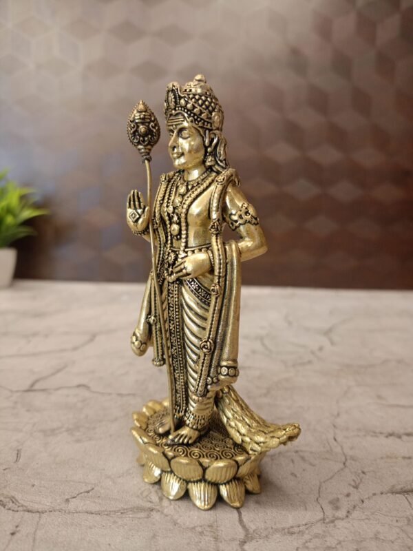 Buy Brass Fine Art Murugan Idol Antique Finish Handicraft at Wholesale Price Jaipur, India | 100% Pure Brass Idols Manufacturer Rajasthan, India - Image 3