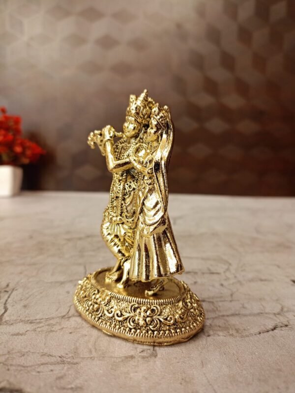 Buy Brass Fine Art Radha Krishna idol Antique Finish Handicraft at Manufacturer Price Delhi, India | 100% Pure Brass Idols Wholesale Supplier and Dealer Delhi , India - Image 2