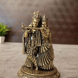 Buy Brass Fine Art Radha Krishna Idol Antique Finish Handicraft at Wholesale Price Palaghat, India