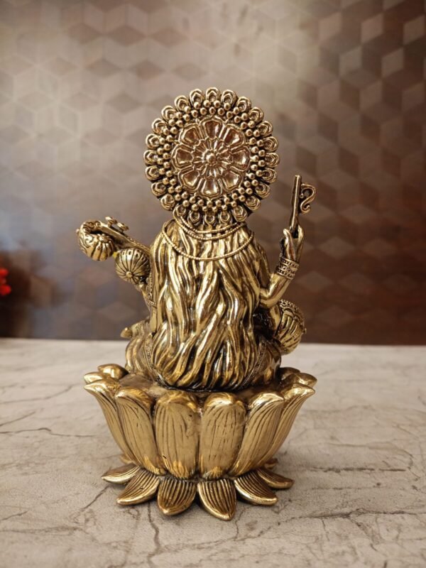 Buy Brass Fine Art Saraswathi Idol Antique Finish Handicraft at Wholesale Market Price Bangalore, India | 100% Pure Brass Idols Wholesale Supplier and Dealer Karnataka , India - Image 4
