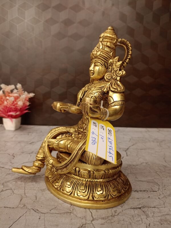 Buy Brass Goddess Annapoorani Idol Antique Finish Handicraft at Wholesale Price Banagalore, India | 100% Pure Brass Idols Manufacturer Karnataka, India - Image 2