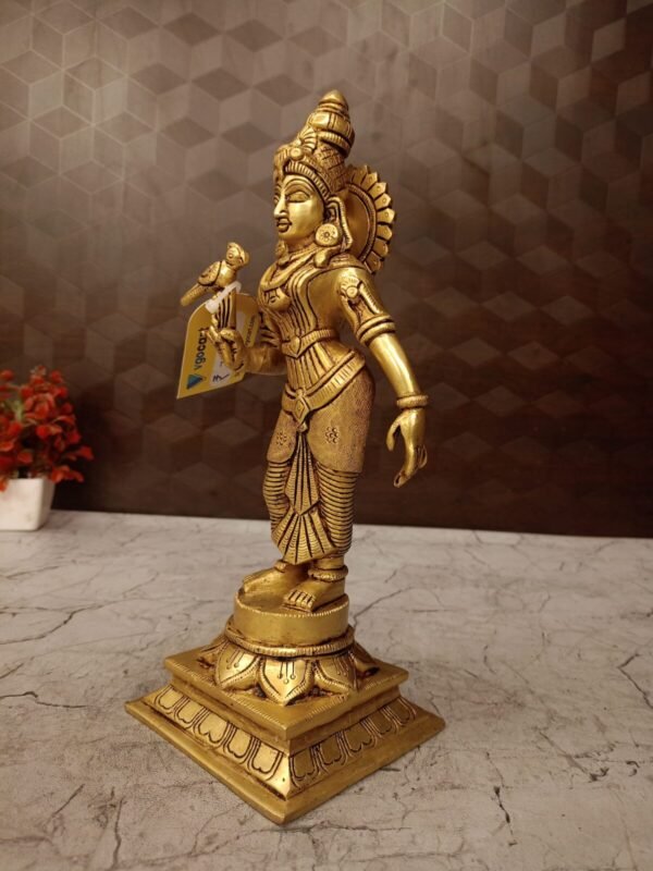 Buy Brass Goddess Meenakshi Amman Idol Antique Finish Handicraft at Wholesale Price Madurai, India | 100% Pure Brass Idols Manufacturer Uttar pradesh - Image 3