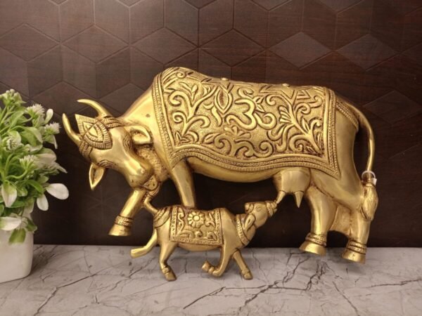 Buy Brass Gomatha Wall Mount 8" Antique Finish Wholesale Market Coimbatore, India | 100% Pure Brass Idols Manufacturer and Suppliers - Image 2