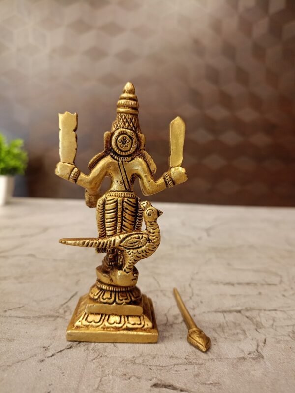 Buy Brass Lord Murugan Idol Antique Finish Handicraft at Wholesale Price Thanjavur, India | 100% Pure Brass Idols Manufacturer Tamil Nadu - Image 4