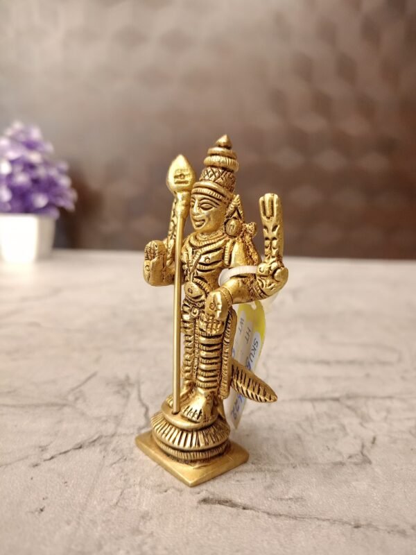 Buy Brass Murugan Idol Antique Finish Handicraft at Wholesale Price Jaipur, India | 100% Pure Brass Idols Manufacturer Rajasthan, India - Image 2
