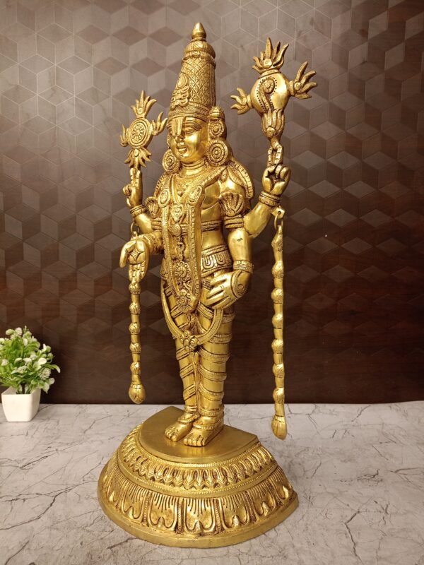 Buy Brass Balaji Idol Antique Finish Wholesale Price Trichy, India | 100% Pure Brass Idols Manufacturer and Supplier Tamil Nadu - Image 3