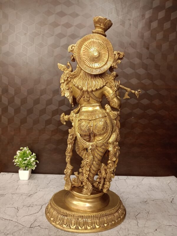 Buy Brass Krishna Idol Antique Finish Wholesale Price Bangalore, India | 100% Pure Brass Idols Manufacturer and Supplier Karnataka - Image 3