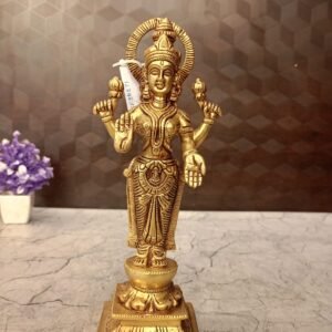 Brass Standing Lakshmi Idol