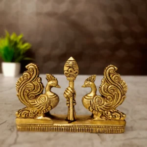 Brass Two Peacock With Vel at Wholesale price Chennai, India | 100% Pure Brass Idols Supplier