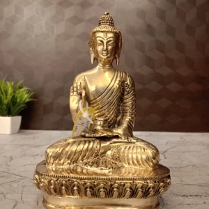 Brass Buddha Handicraft Idol 8" Manufacturer Aligarh, India | 100% Pure Brass Idols Manufacturer