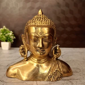 Brass Buddha Bust Idol 6" Antique Finish Wholesale Market Coimbatore, India | 100% Pure Brass Idols Manufacture and Supplier Tamil Nadu