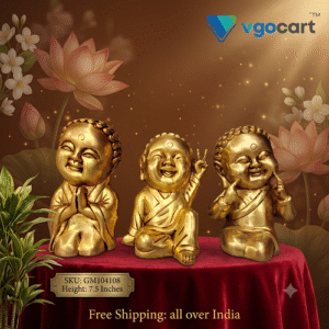 Brass Laughing Buddha Idol