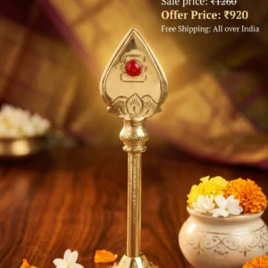 Brass Vel With Red Stone 7 Inch