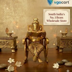 Brass Chair Ganesha Idol 5 Inch