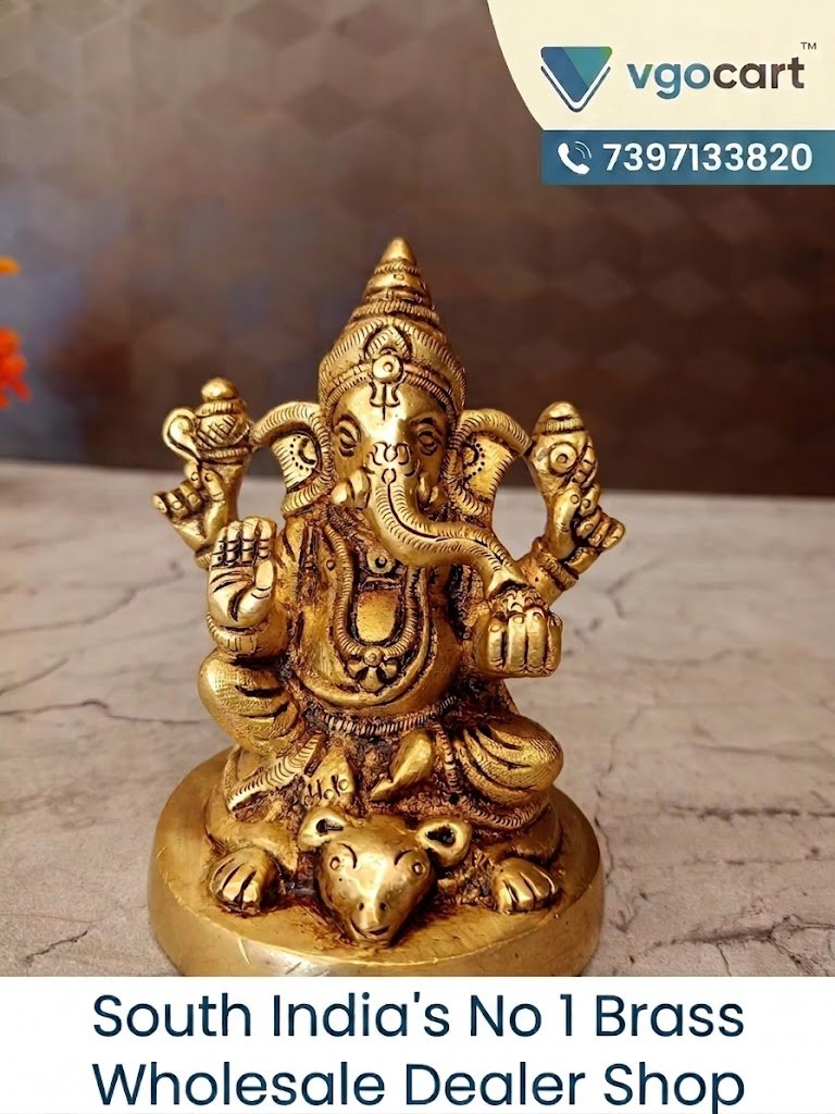 Brass Ganesha Idol 4.5 Inch