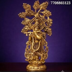 Brass Tree Krishna Idol Decorative Showpiece 12 Inch