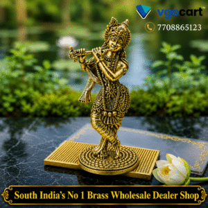 Handcrafted Brass Krishna Idol 3.5 Inch
