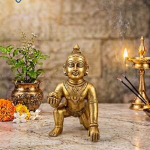Traditional Brass Laddu Gopal Idol 5.5 Inch