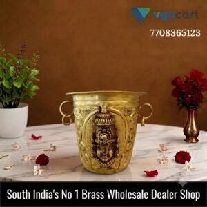 Brass Perumal with Lakshmi Padi 3 Inch