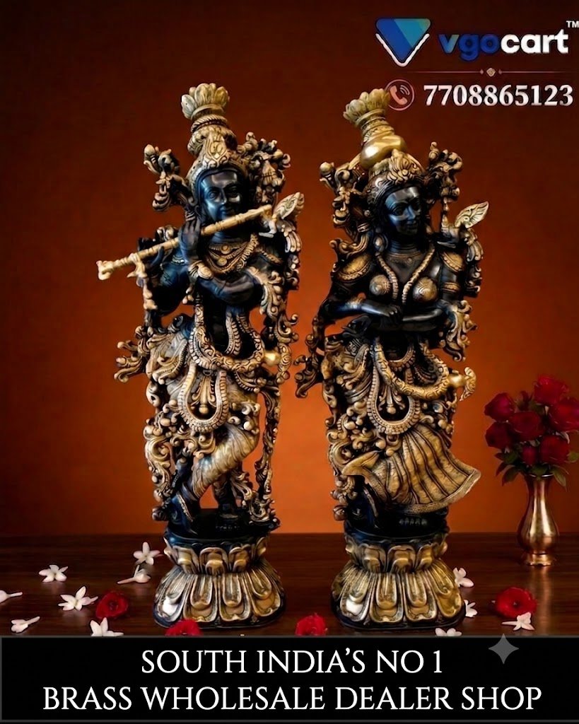 Brass Superfine Radha Krishna Statue Big 21 Inch