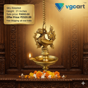 Brass Single Face Hanging Diya – 21”