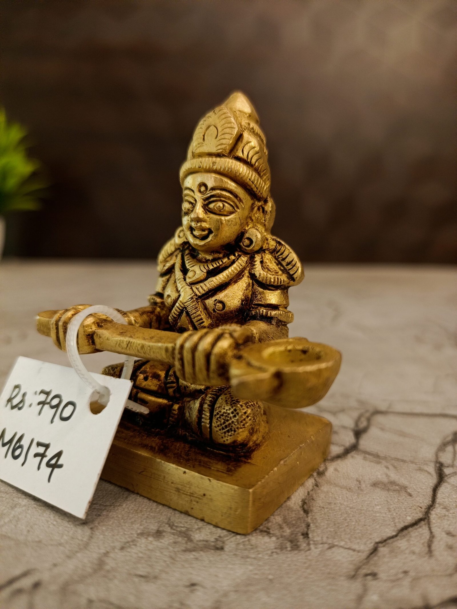 Brass Small Annapoorani Squre Base – 2” - Image 4