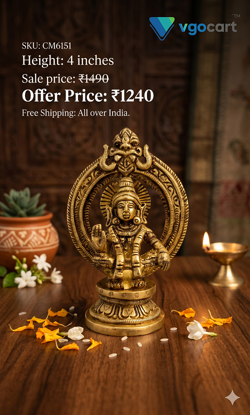 Brass Small Ayyappan 4”