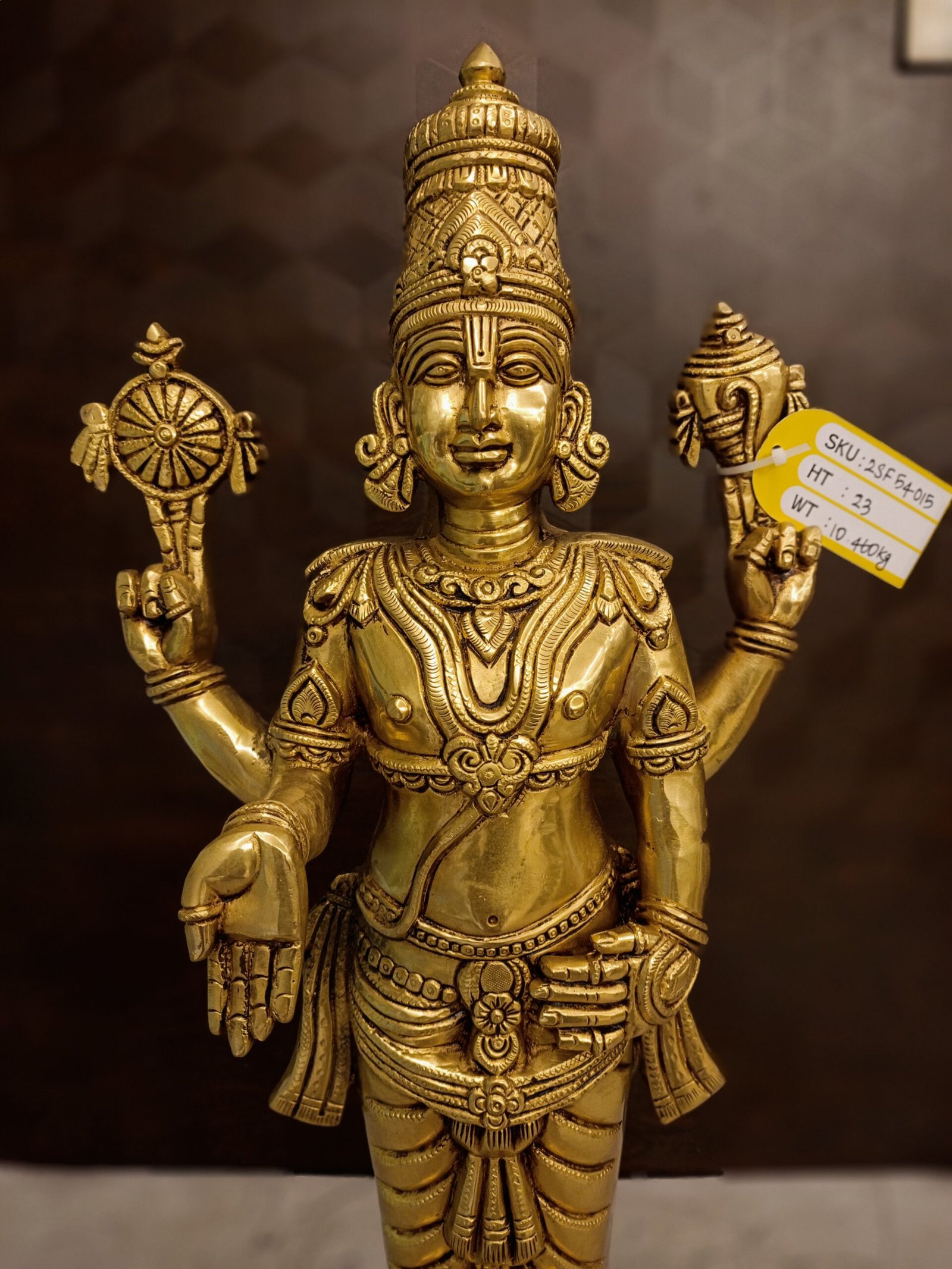 Brass Perumal Idol 23” - Image 5