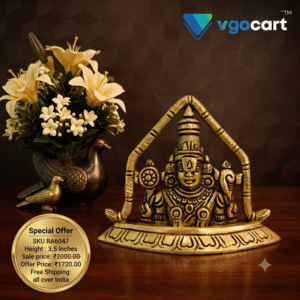 Brass Semi Perumal Idol -3.5”