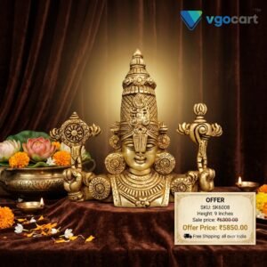 Brass Balaji Sangu Chakra Wall Mount – 9”