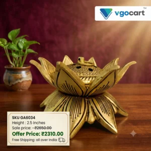 Brass Lotus Dhoop Holder 2.5″