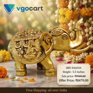 Brass Elephant Idol 5.5″