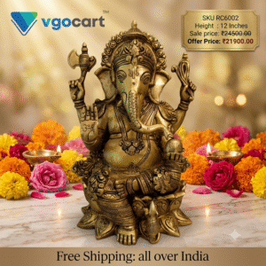 Brass SF Lotus Ganesha Idol 12”