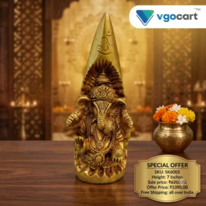 Brass Ganesh On Horn 7″