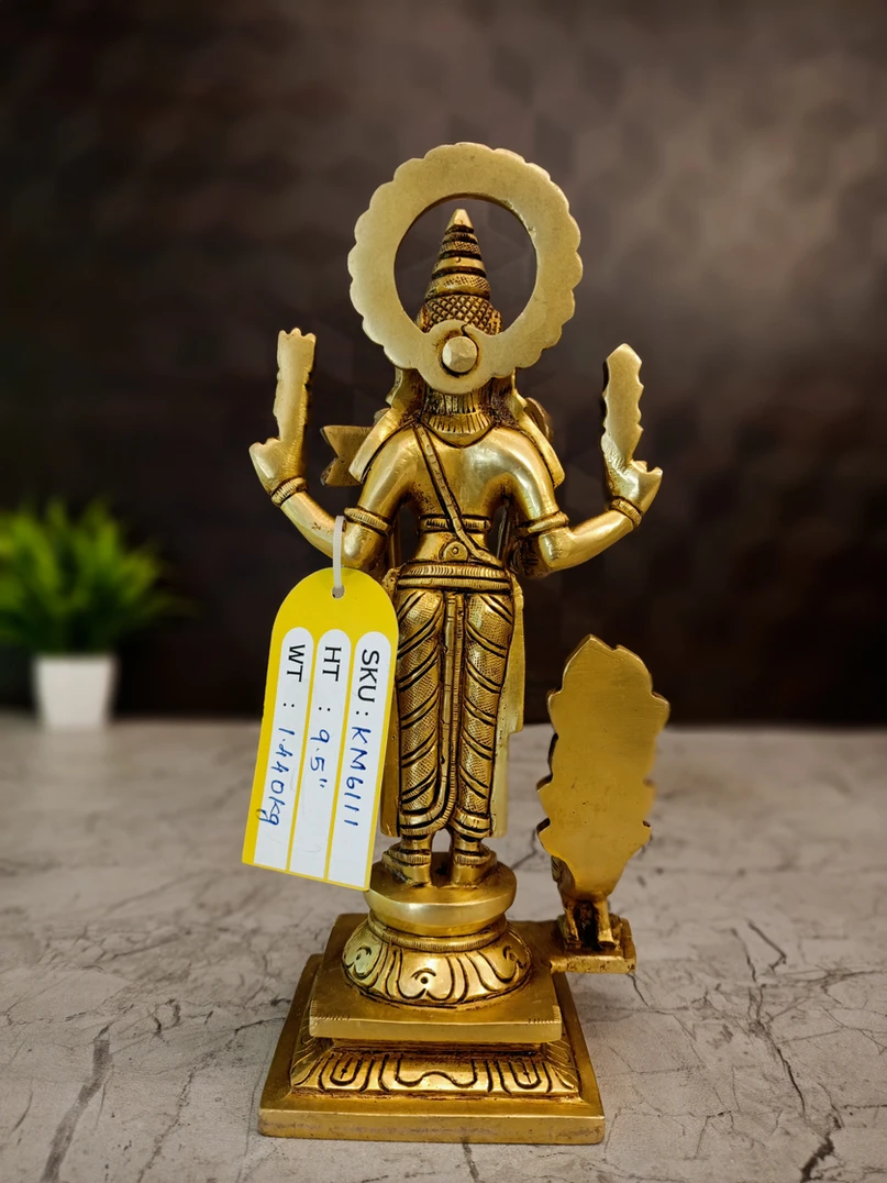 Brass Murugan Idol 9.5″ - Image 3