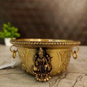 Brass Perumal Lakshmi Bowl 2 Inch | Handcrafted Hindu Pooja Bowl for Home Temple, Puja & Spiritual Decor