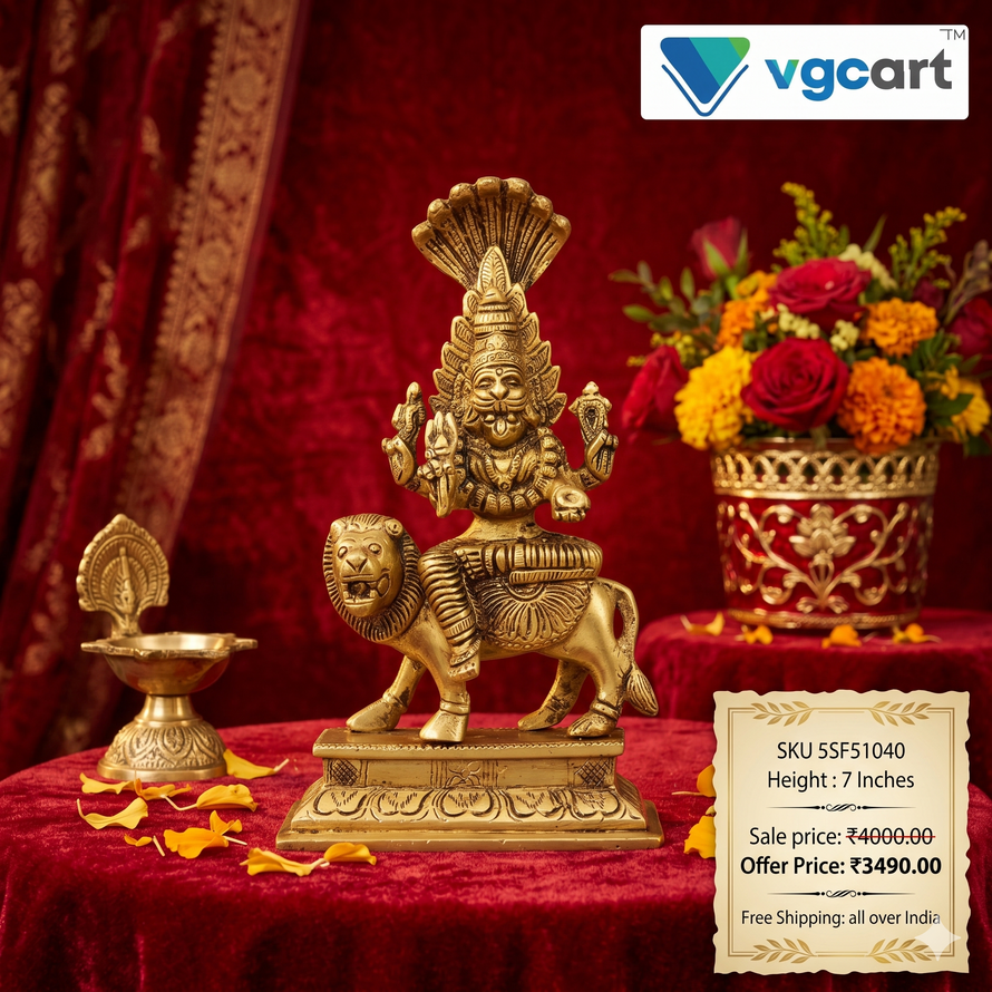 Brass Prathyangira devi Idol 7″
