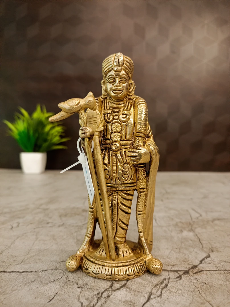 Brass Raja Murugan Idol 5″ - Image 4