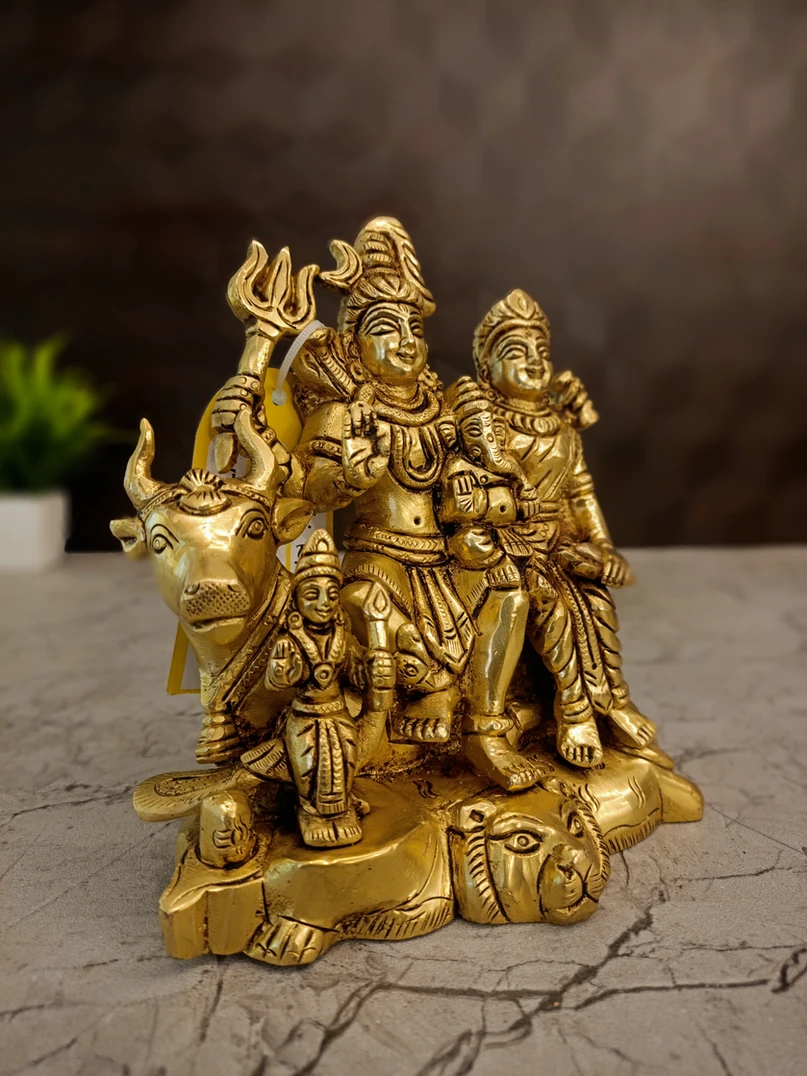 Brass Shivan Family Idol 6″ - Image 3